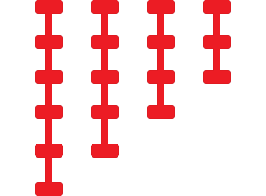 Red icon depicting vertical bars with horizontal segments at regular intervals.