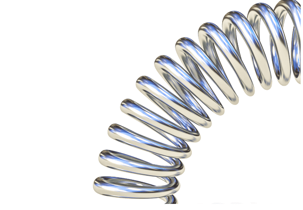 Close-up of a metal coil spring.