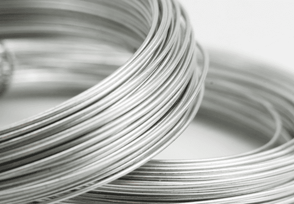 Close-up of coiled metal wire.