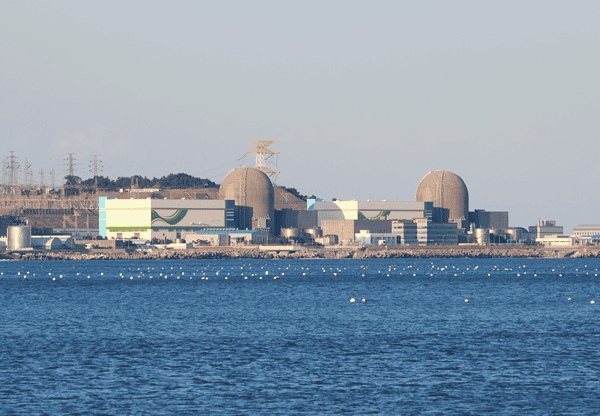 Nuclear power plant by the seaside.