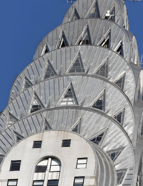 This building is made of stainless steel plates.