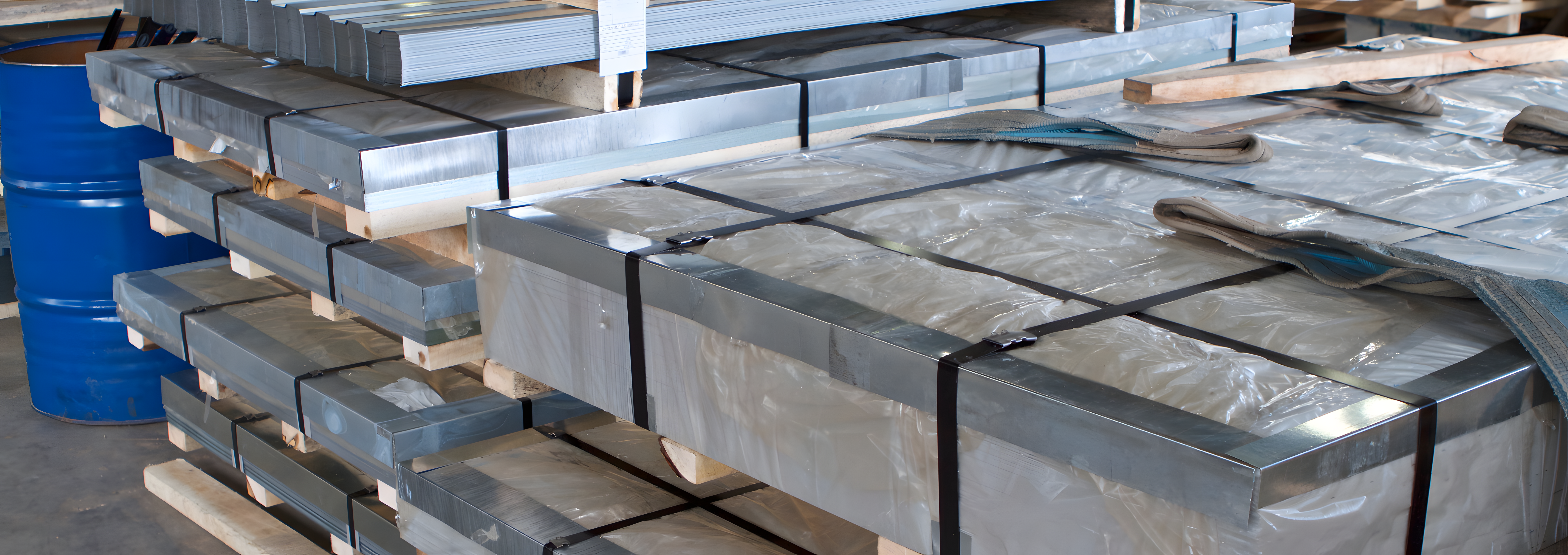 حزم مكدسة من قضبان أو ألواح معدنية مثبتة بأشرطة، ومن المرجح أن تكون معدة للاستخدام في إنتاج قضبان الطحن أو المعالجة الصناعية.