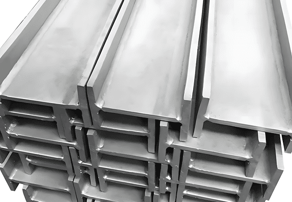 Steel beams labeled Q235, known for their good weldability and structural strength.