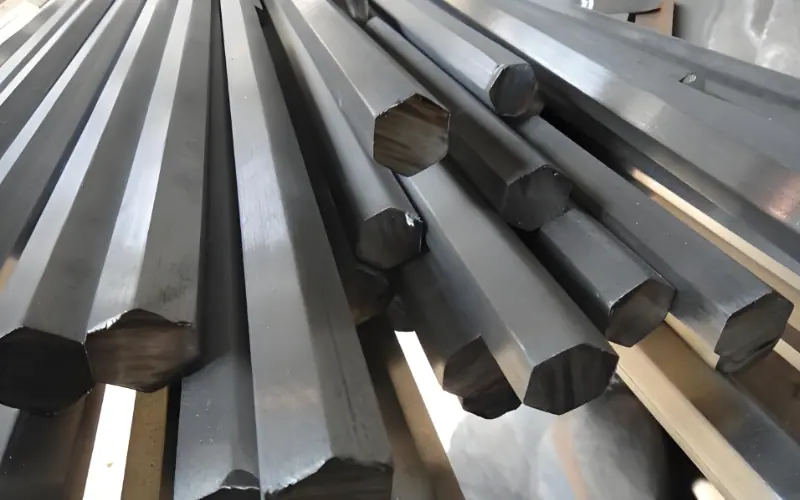 There are some bars of 422 stainless steel.