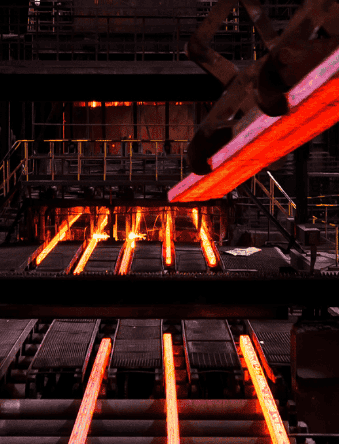 a hot metal in a factory