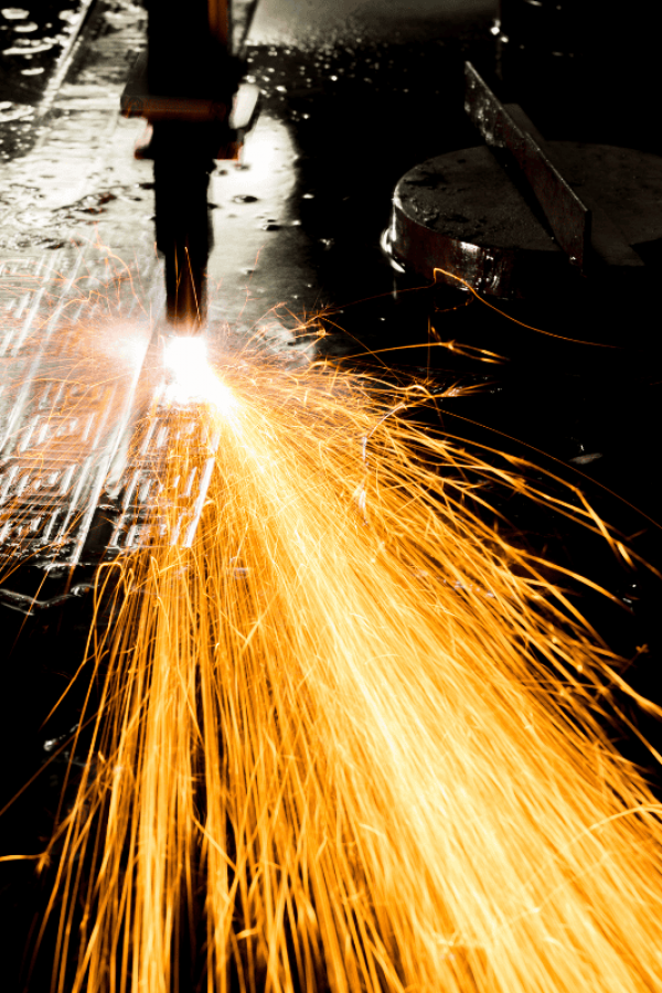 a person using a cutting machine