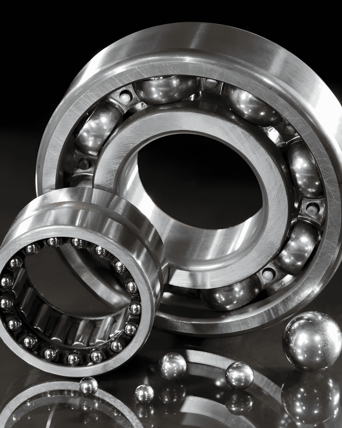 Cold rolled steel bars crafted into precision ball bearings, highlighting their durability and smooth finish.