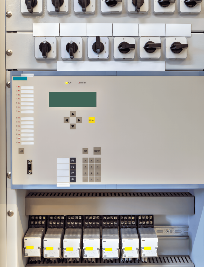 Control panel in an industrial setting, essential for monitoring and managing the production of stainless steel bars.