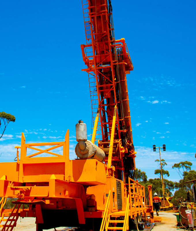 A high-strength steel bar crane tower with the sky in the background.