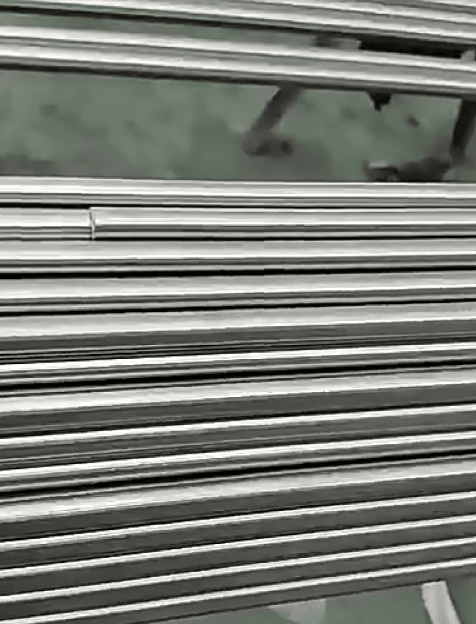 high-strength steel bars stored in the workshop