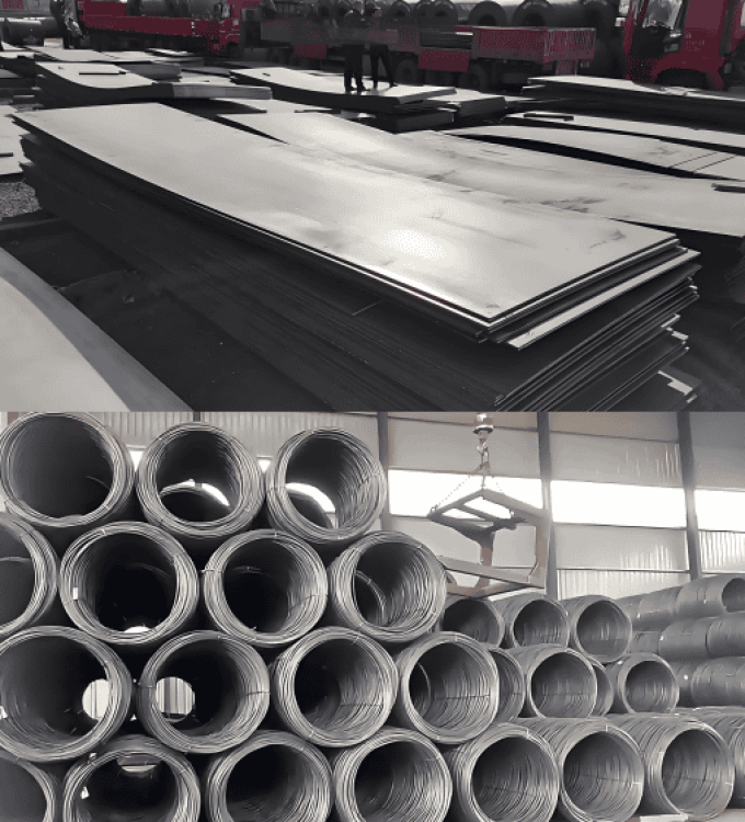 High strength steel plates and wires