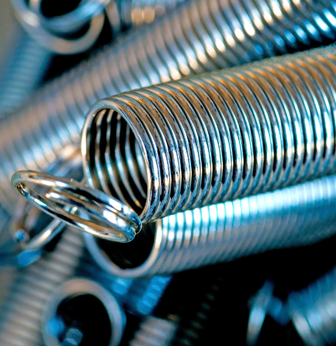 Close-up of a pile of metal springs.