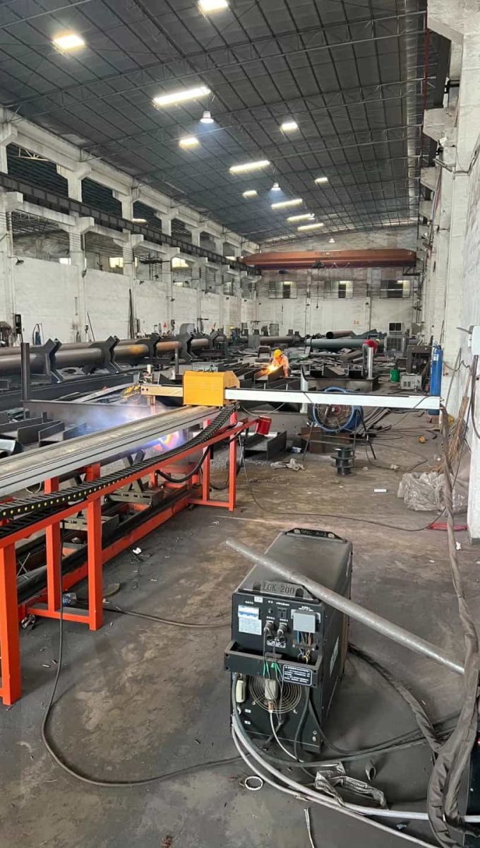 structural steel factory working site